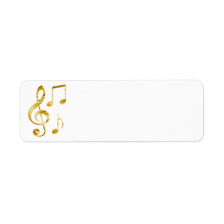 Etiqueta música elegante dorada