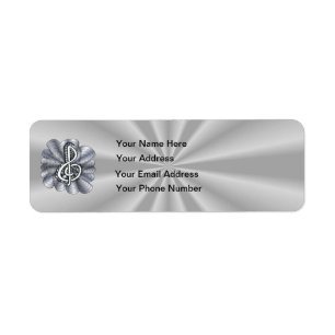 Etiqueta Música Treble Clef Silver