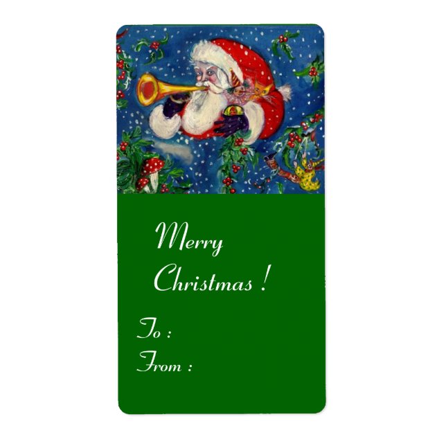 ETIQUETA MUSICAL CHRISTMAS NIGHT/SANTA BUGLER (Frente)