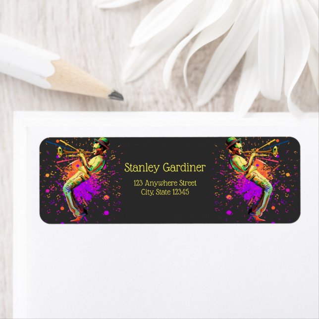 Etiqueta Músico abstracto jugando a la trompeta (In situ)