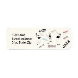 Etiqueta Músicos de Jazz Retro Music Blues Vintage ART