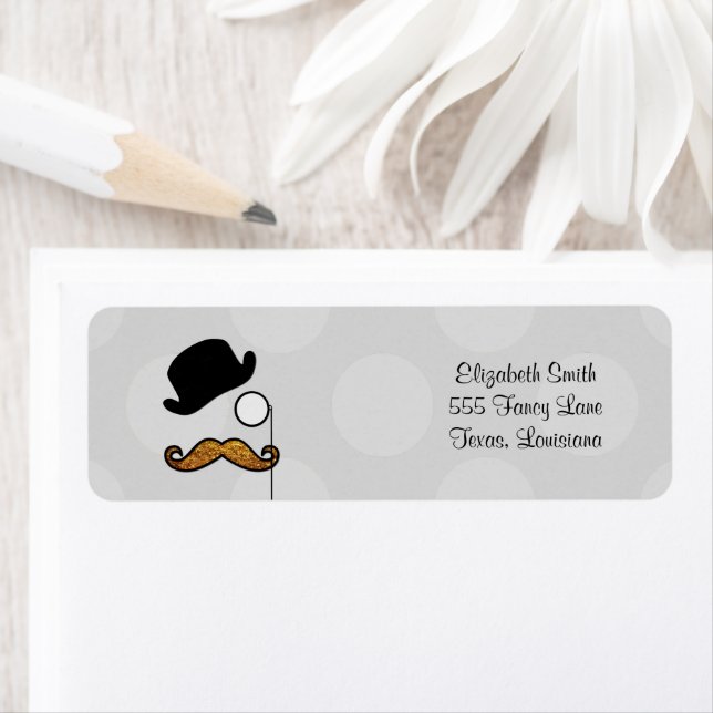 Etiqueta Mustache, bigote, cefalea, monóculo, Gorra de Bowl (In situ)