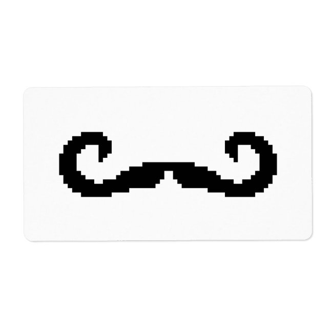 Etiqueta Mustache de manillar para píxeles de 8 bits (Frente)