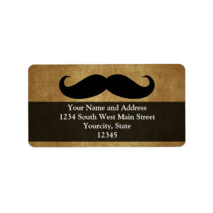 Etiqueta Mustache vintage con Personalizado Textos