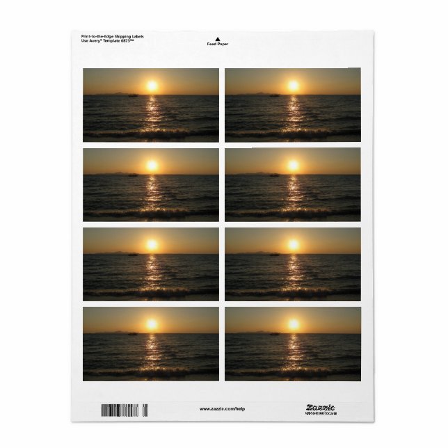 Etiqueta Naklua Beach Sunset .. Pattaya, Chonburi, Tailandi (Hoja Entera)