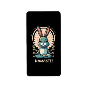 Etiqueta namaste conejo yoga conejo meditación
