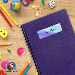 Etiqueta Namensaufkleber - eckig Farbverlauf - lila türkis