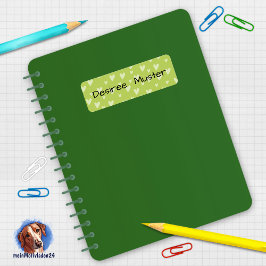 Etiqueta Namensaufkleber eckig - Herzchen grün