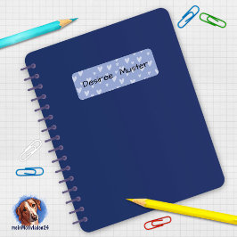 Etiqueta Namensaufkleber eckig - Herzchen lila blau