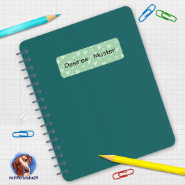 Etiqueta Namensaufkleber eckig - Herzchen mint grün