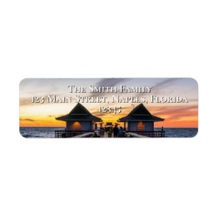 Etiqueta Nápoles Pier Florida Ocean Sunset