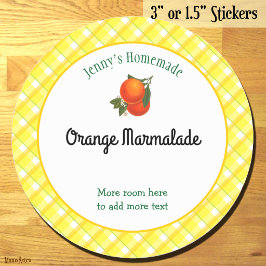 Etiqueta Naranja a Cuadros Amarillos Editable Rece