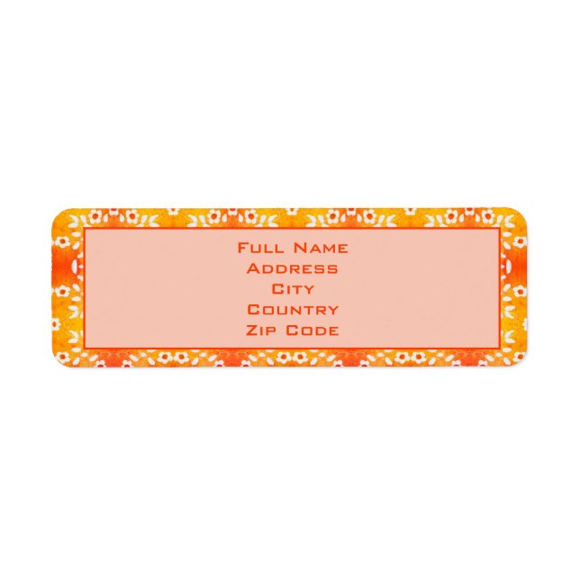 Etiqueta Naranja artístico con amarillo (Frente)