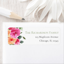 Etiqueta Naranja brillante pink peonatos primavera floral v