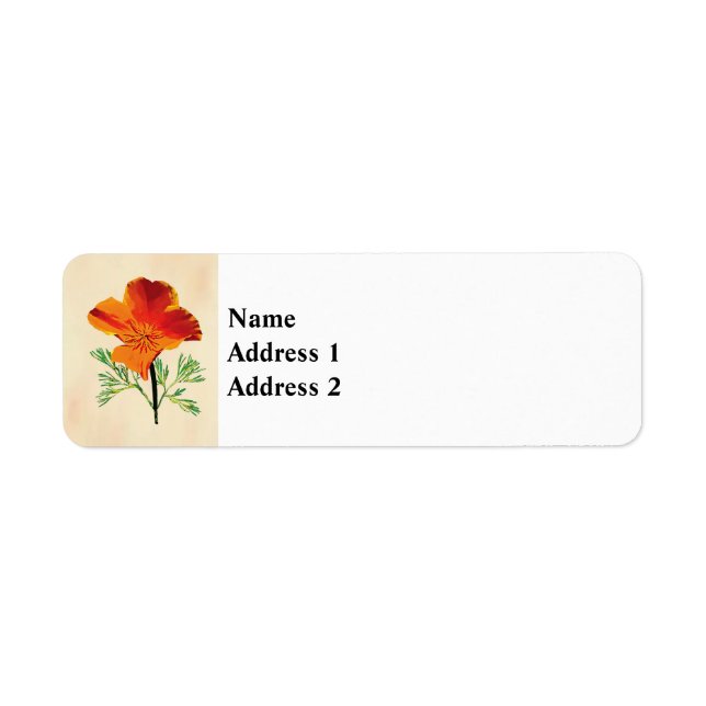 Etiqueta Naranja California Poppy (Frente)