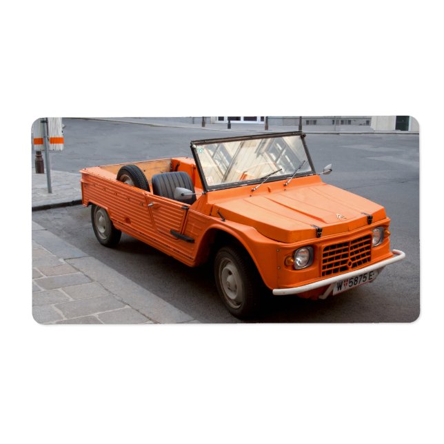 Etiqueta Naranja Citroen Mehari (Frente)