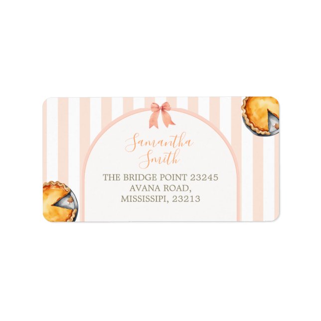 Etiqueta Naranja Cutie Pie Gingham 1er cumpleaños (Frente)