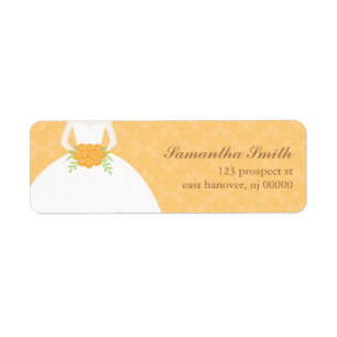 Etiqueta Naranja Damask Bridal Shower