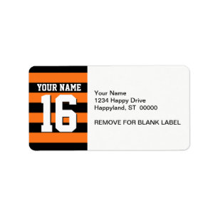 Etiqueta Naranja de calabaza negro equipo camiseta de perri