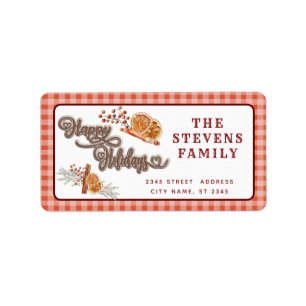 Etiqueta Naranja de canela de Fun Happy Holidays