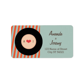 Etiqueta Naranja de grabación de vinilo retro moderno / azu