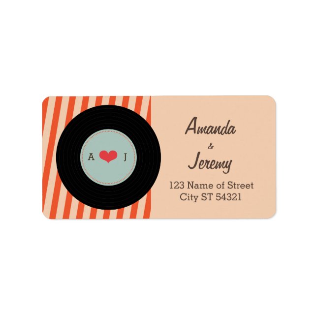 Etiqueta Naranja de grabación de vinilo retro moderno / azu (Frente)