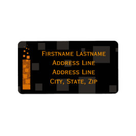 Etiqueta Naranja de Halloween Gris negro splaza arte de ant