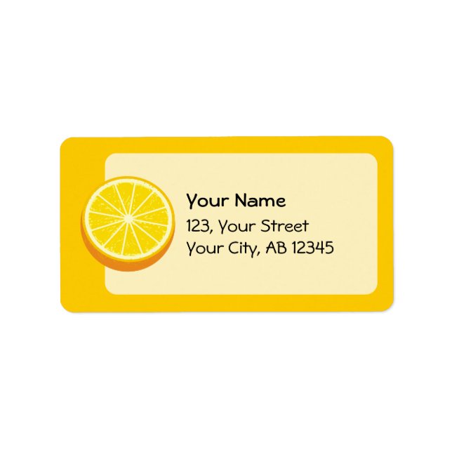 Etiqueta Naranja de la mitad (Frente)