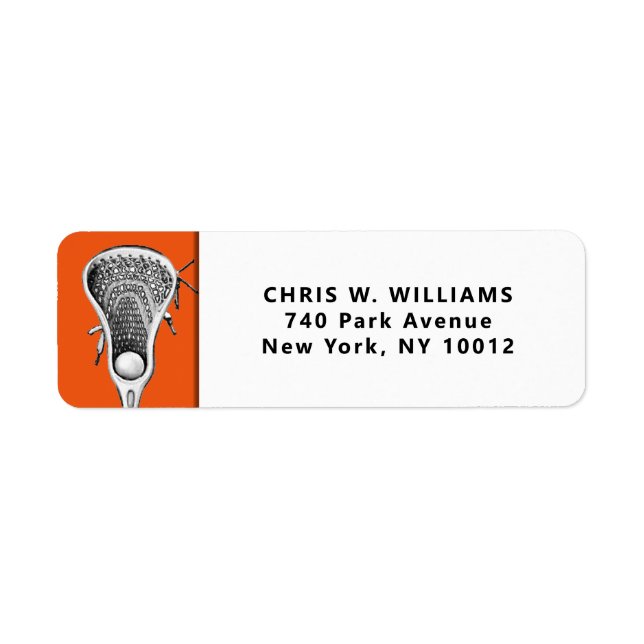 Etiqueta Naranja de Lacrosse Team (Frente)