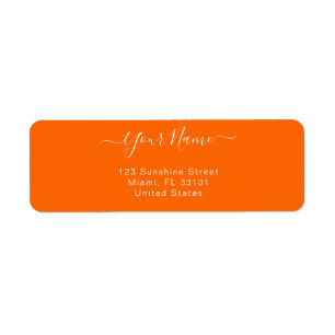 Etiqueta naranja de neón elegante - personalizado