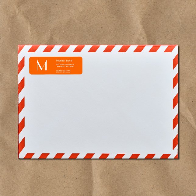 Etiqueta naranja de neón - monograma audaz (Subido por el creador)