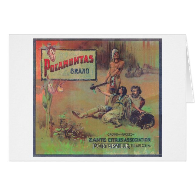 Etiqueta Naranja de PocahontasPorterville, CA (Anverso (Horizontal))
