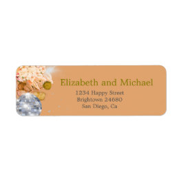 Etiqueta Naranja Floral Elegante Eucalyptus Disco