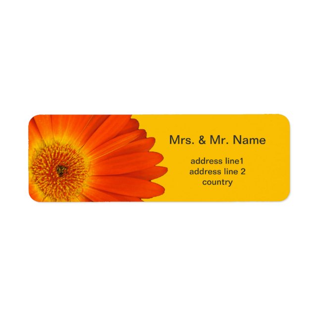 Etiqueta naranja gerbera daisy (Frente)