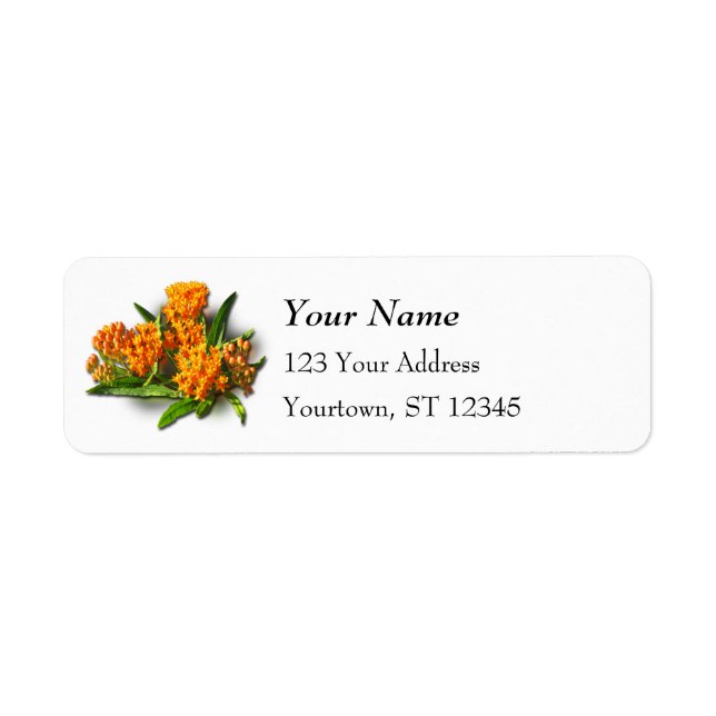 Etiqueta Naranja Glory Milkweed Flores (Frente)