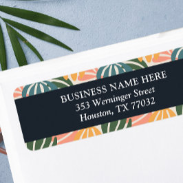 Etiqueta Naranja Green Groovy deja botánico retro