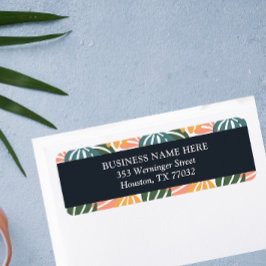 Etiqueta Naranja Green Groovy deja botánico retro