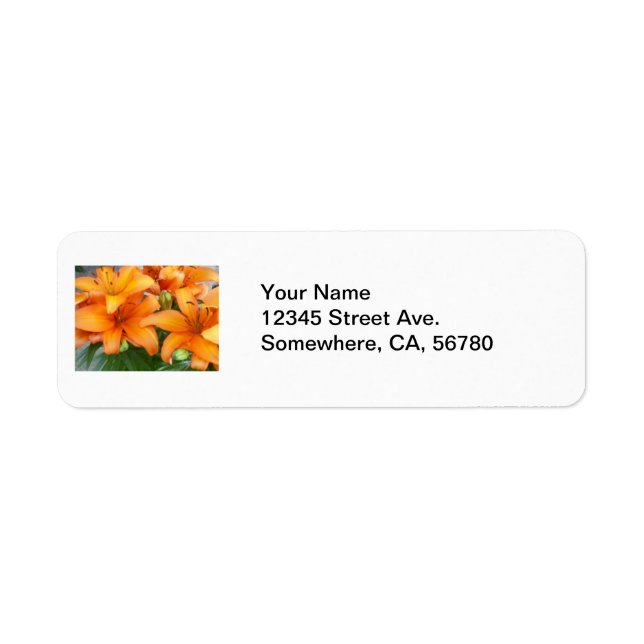 Etiqueta Naranja Lily Flowers (Frente)