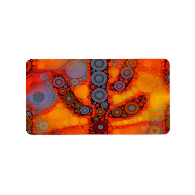 Etiqueta Naranja Morado Sudoeste Saguaro Cactus Mosaic (Frente)