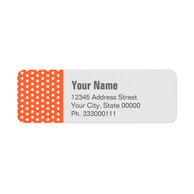 Etiqueta Naranja Polkadot (Frente)