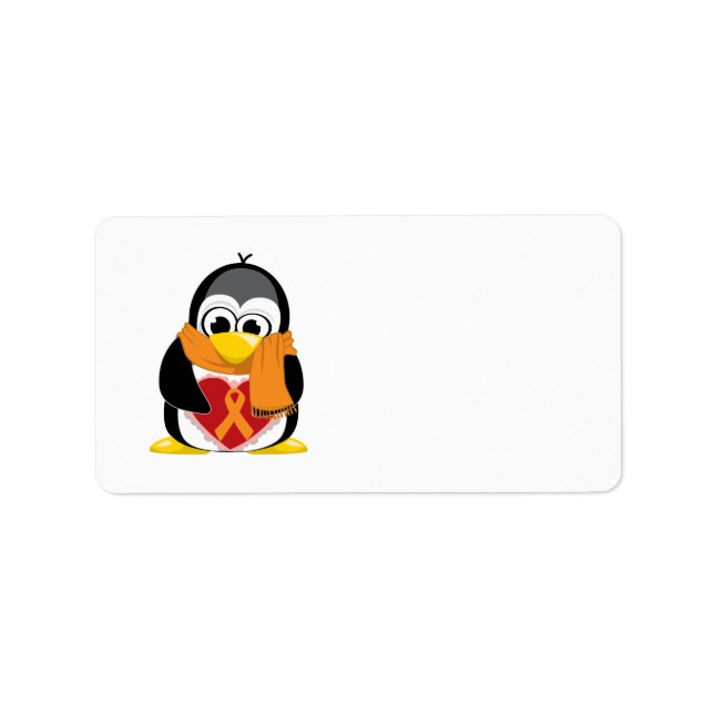 Etiqueta Naranja Ribbon Penguin Scarf (Frente)