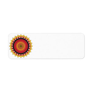 Etiqueta Naranja rojo furioso radiante girasol amarillo