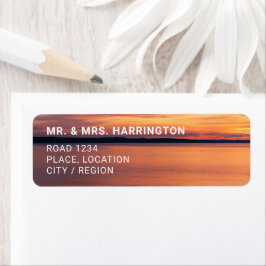 Etiqueta Naranja Sunset en la foto de la noche del lago Wat