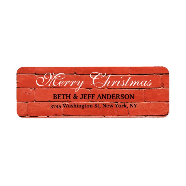 Etiqueta Naranja Wall Feliz Navidad (Frente)