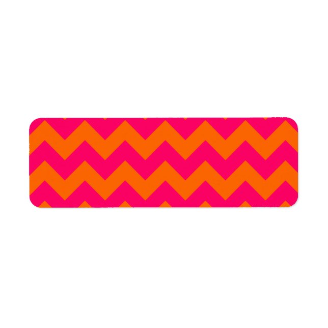 Etiqueta Naranja y rosa Zigzag (Frente)