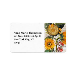 Etiqueta Naranja Yellow Seeding Sunflower Art