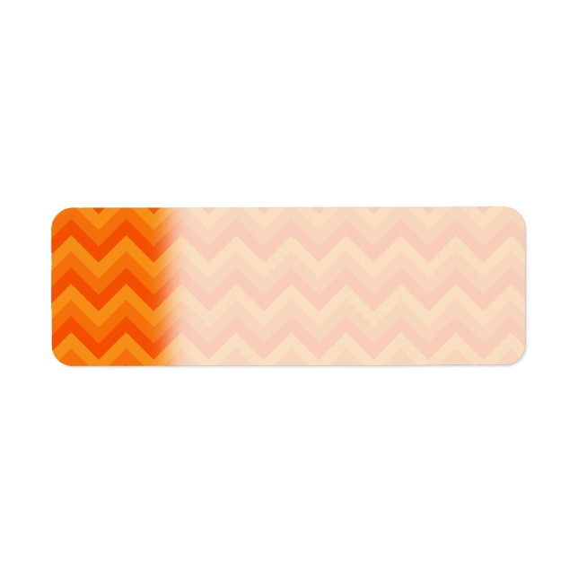 Etiqueta Naranja Zigzag Stripes. (Frente)