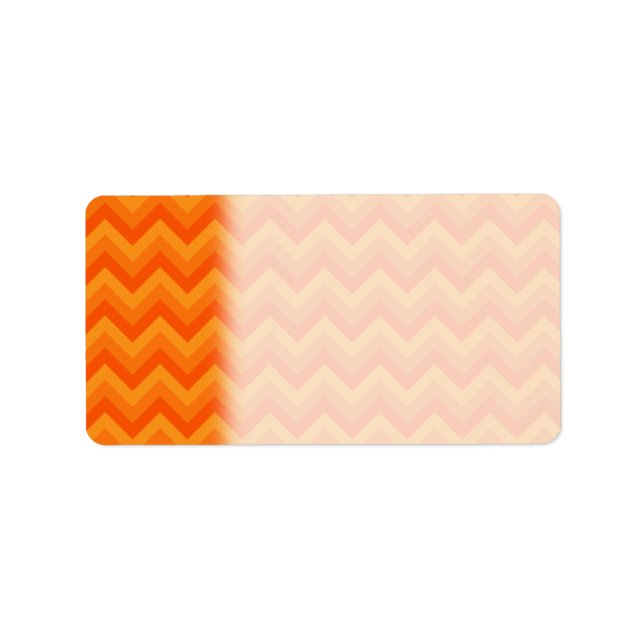 Etiqueta Naranja Zigzag Stripes. (Frente)