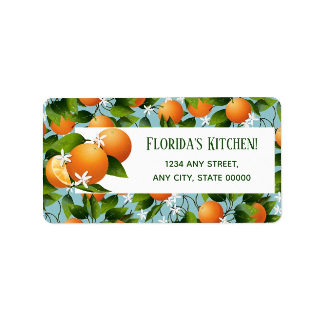 Etiqueta Naranjas Citrus Fruits Floral (Frente)