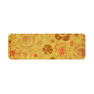 Etiqueta Naranjas DE RETRO FLORAL17 TAN QUEMADOS TEXTUR